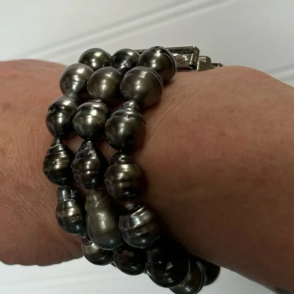 Pat Areias Sterling Silver Multi Strand Pearl Bracelet